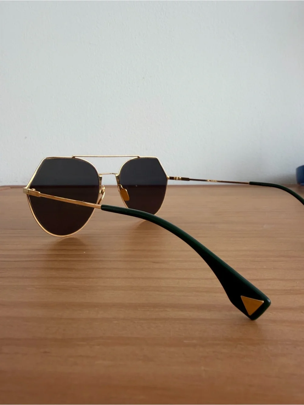 Fendi Gold Frame with Brown Lenses Women's Sunglasses
